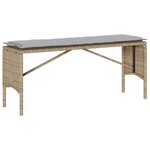vidaXL Ensemble à manger de jardin et coussins 3 Pièces Beige poly rotin