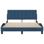 vidaXL Cadre de lit sans matelas bleu 140x190 cm tissu