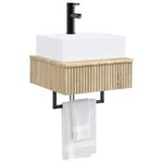 vidaXL Basin de lavage mural Chêne Sonoma 40 x 41 x 39 cm