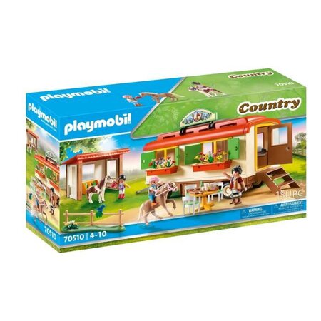 Playmobil - 70510 - box de poneys et roulotte