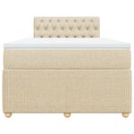 vidaXL Sommier à lattes de lit avec matelas Crème 120x200 cm Tissu