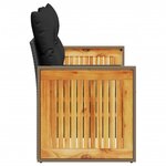 vidaXL Canapé de jardin avec coussins 2 places en polyrotin noir