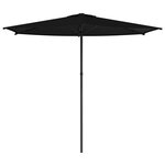 vidaXL Parasol de jardin 270 x 270 cm Polyester Rectangulaire Noir
