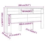 vidaXL Armoire de tête de lit Blanc brillant 200x19x103 5 cm