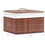 vidaXL Boîtes de rangement en bambou 4 Pièces Marron
