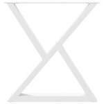 vidaXL Pieds de table à manger 2 pièces Blanc 70 x (72-73 3) cm Acier