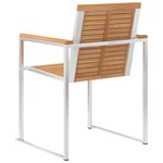 vidaXL Chaises de jardin avec coussins lot de 2 Teck solide et acier