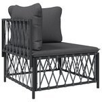 Salon de jardin meuble d'extérieur ensemble de mobilier avec coussins 3 pièces anthracite acier 02_0018291