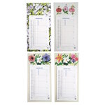 Calendrier Bloc Mensuel Mural 2024 - 16x33cm - Dessins Fleurs Modèle aléatoire*