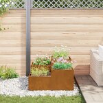 Jardinière vidaXL 100x100x48 cm en acier résistant aux intempéries