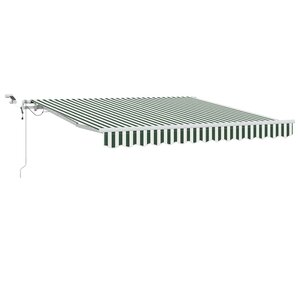 vidaXL Auvent rétractable Vert et blanc 300 x 250 cm Polyester