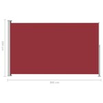 Vidaxl auvent latéral rétractable de patio 200x300 cm rouge