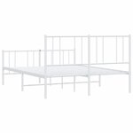 vidaXL Cadre de lit métal avec tête de lit/pied de lit blanc 140x190cm