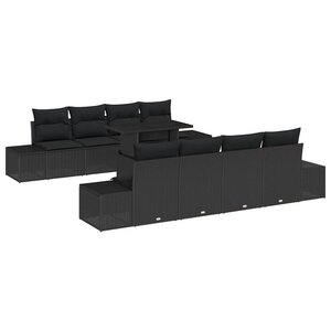 vidaXL Ensemble de canapé de jardin 7 Pièces Noir 100 x 55 x 73 cm