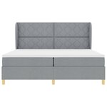 Lit à ressort vidaXL avec matelas gris clair 200x200 cm tissu