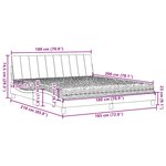 vidaXL Lit avec matelas marron foncé 180x200 cm tissu