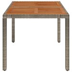 vidaXL Table de jardin dessus en bois Gris 90x90x75 cm Résine tressée
