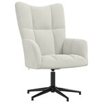 vidaXL Chaise de relaxation avec tabouret Blanc crème Velours