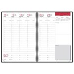 Agenda Civil spiralé Semainier 15x21cm Gris élastique rouge OXFORD