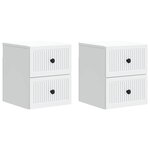 vidaXL Cabinet de chevet mural 2 pièces Blanc 33 x 34 5 x 40 cm