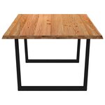 vidaXL Table à manger avec bord naturel 240x120x74cm bois massif chêne