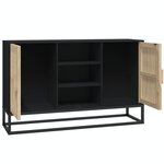 vidaXL Buffet noir 105x30x65 cm bois d'ingénierie