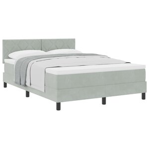 vidaXL Lit à ressorts avec matelas Gris clair 140 x 200 cm Velours