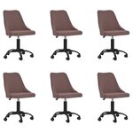 vidaXL Chaises pivotantes à manger lot de 6 marron tissu