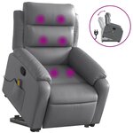 vidaXL Fauteuil inclinable de massage Gris Similicuir