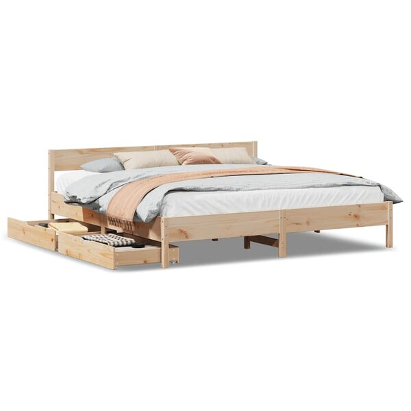 vidaXL Cadre de lit sans matelas 180x200 cm bois massif de pin
