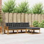vidaXL Ensemble de canapés d'extérieur 4 Pièces Naturel et Anthracite