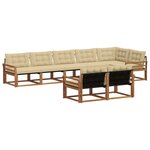 vidaXL Ensemble de canapés d'extérieur 8 pc Naturel et Beige