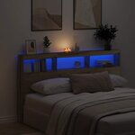 vidaXL Armoire tête de lit avec LED chêne artisanal 180x17x102 cm