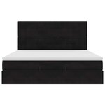 VidaXL Cadre de lit ottoman avec matelas noir 180x200cm velours