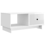 vidaXL Table basse Blanc brillant 90 x 50 x 40 cm Bois d'ingénierie