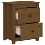 vidaXL Table de chevet Marron miel 50x35x61 5 cm Bois de pin massif