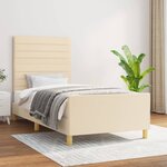 vidaXL Cadre de lit sans matelas crème 80x200 cm tissu