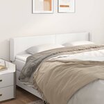 vidaXL Tête de lit avec oreilles Blanc 183x16x78/88 cm Similicuir
