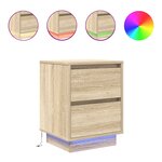 VidaXL Table de chevet avec lumières LED chêne sonoma 38x34x50 cm