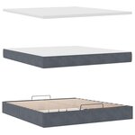 VidaXL Cadre de lit ottoman avec matelas gris foncé 180x200 cm velours