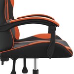 vidaXL Chaise de jeu pivotante Noir et orange Similicuir