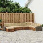 vidaXL Ensemble de canapés d'extérieur 8 Pièces Naturel et Beige