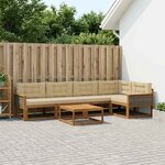 vidaXL Ensemble de canapés d'extérieur 6 Pièces Naturel et Beige