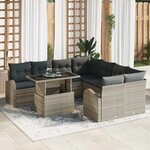 vidaXL Ensemble de canapé de jardin 9 Pièces Gris clair 100 x 55 x 73 cm