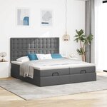 VidaXL Cadre de lit ottoman avec matelas gris foncé 160x200cm tissu