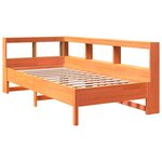 vidaXL Lit bibliothèque sans matelas cire marron 100x200 cm pin massif