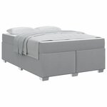 vidaXL Cadre de lit avec matelas Gris clair 140 x 200 cm tissu