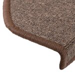 vidaXL Tapis d'escalier 15 pièces 65 x 24 x 4 cm Marron café Demi-rond Grand