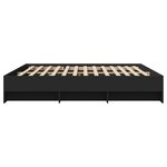 vidaXL Cadre de lit noir 180x200 cm bois d'ingénierie