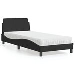 vidaXL Lit avec matelas noir 90x190 cm velours